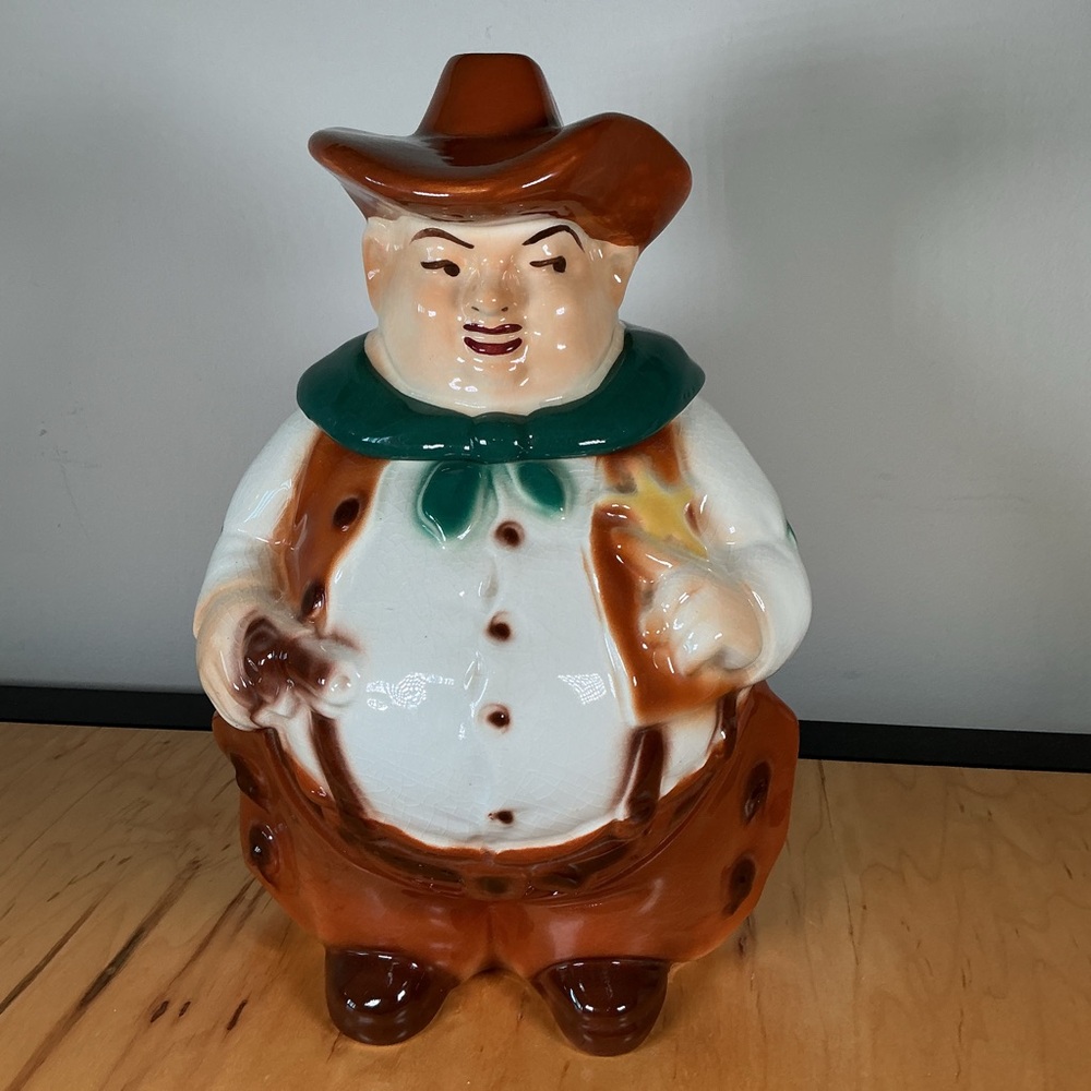 Sheriff Cowboy Cookie Jar -1950 Lane & Co California -Non original
